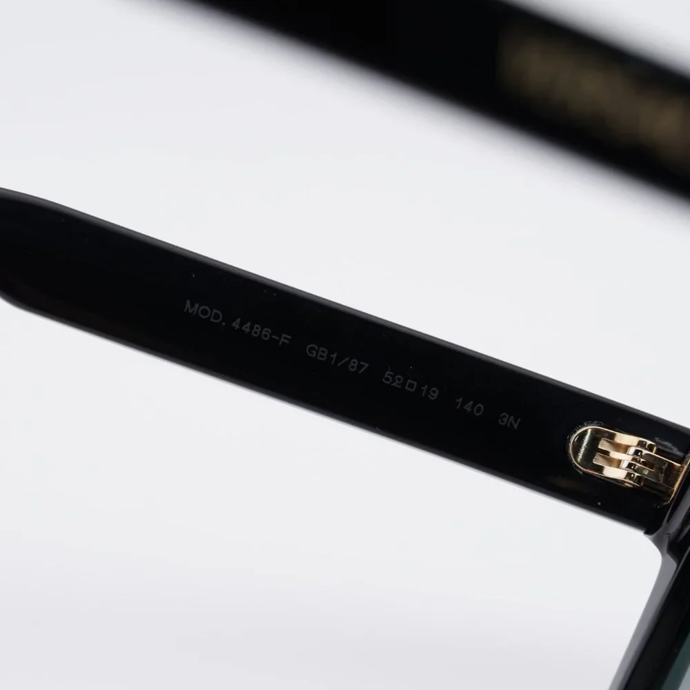 Versace VE4486F GB1/87 Sunglasses Shiny Black Square Frame, Dark Grey Lenses